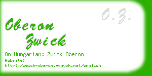 oberon zwick business card